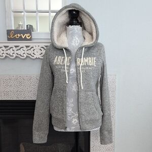 Abercrombie & Fitch Cream Sherpa Lined Jacket